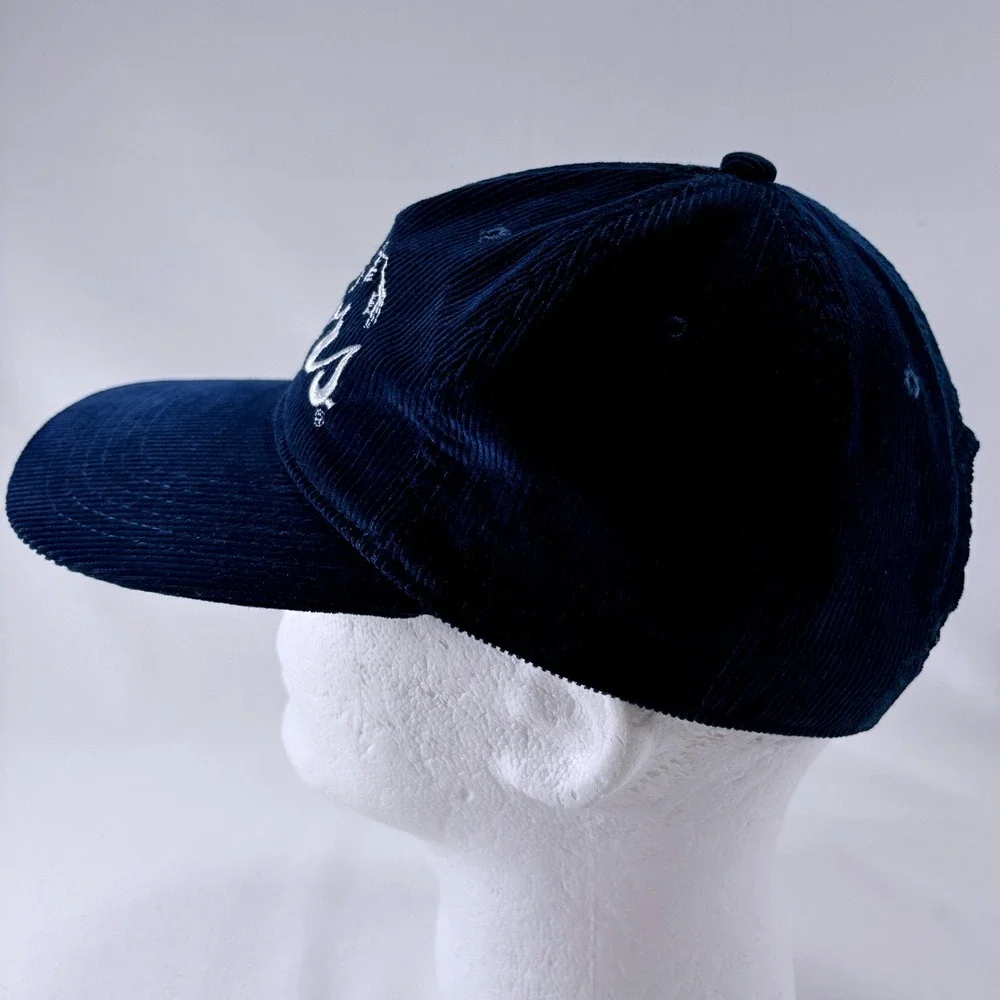 Coors Banquet Navy Blue Corduroy Embroidered Mountain Logo Snapback Cap